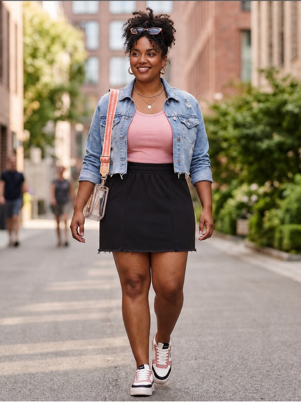 Good American Black Casual Mini Skirt with Frayed Hem - Women's Plus Size 6